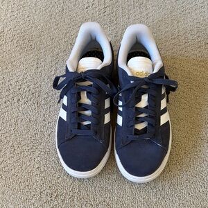 Adidas Navy and White Sneakers